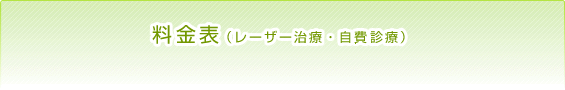 料金表(レーザー治療・自費診療)